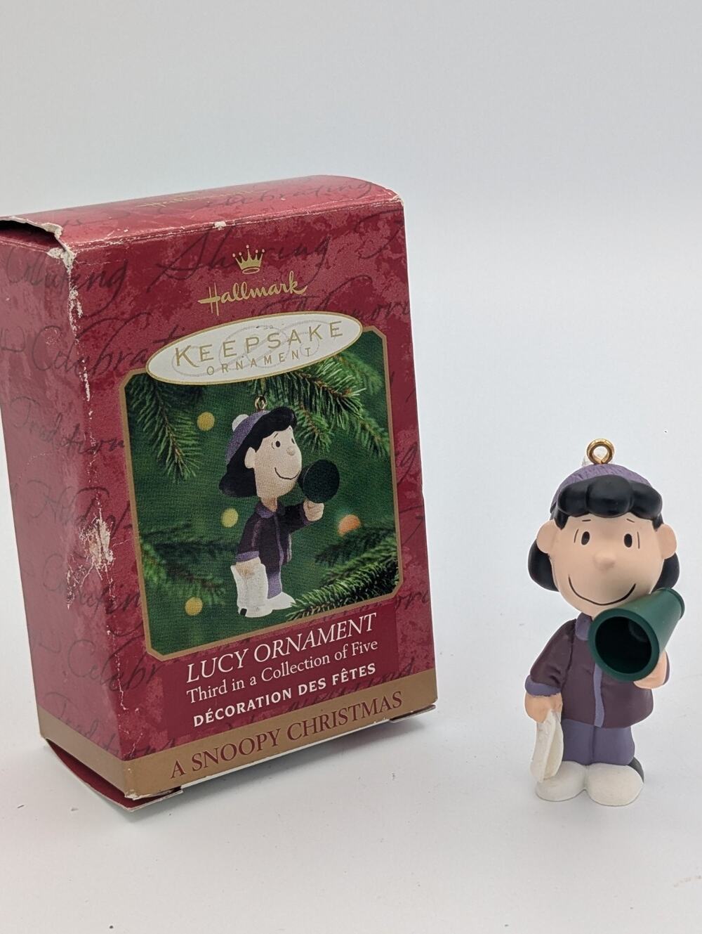 Hallmark Keepsake Ornament Peanuts Lucy A Snoopy Christmas MIB VTG